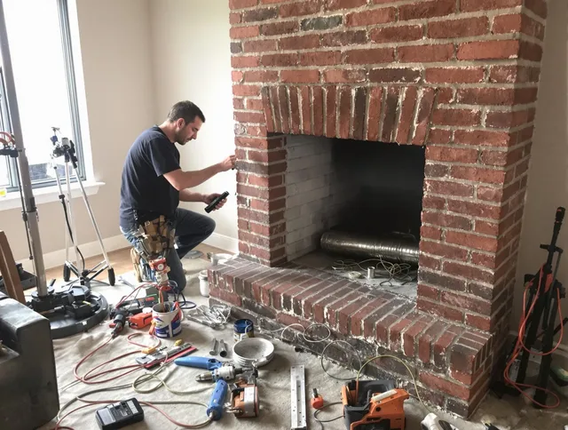 Pompano Beach Chimney Sweep specialist finalizing chimney liner service in Pompano Beach, FL