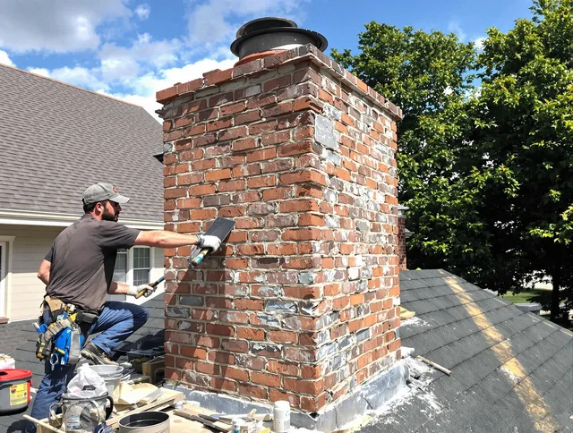 Completed chimney rebuild by Pompano Beach Chimney Sweep in Pompano Beach, FL