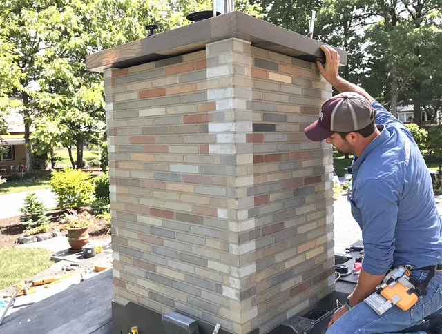 Pompano Beach Chimney Sweep completing a modern chimney remodel in Pompano Beach, FL