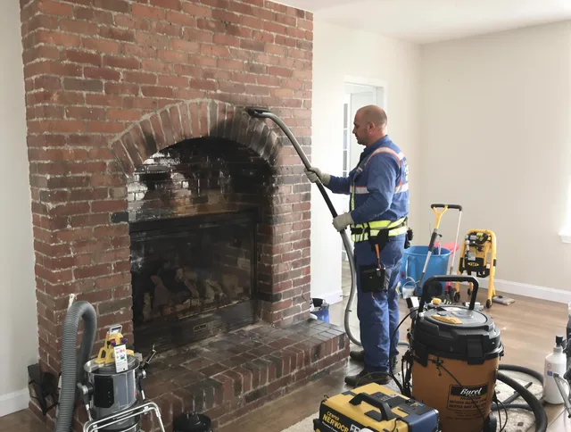 Pompano Beach Chimney Sweep expert performing detailed chimney sweep in Pompano Beach, FL